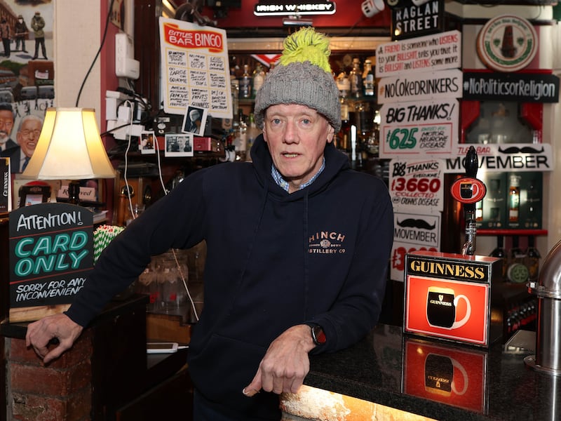 Owner John Bittles of Bittles Bar on Church Street in Belfast.
PICTURE COLM LENAGHAN