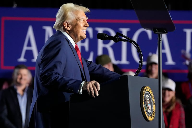 President Donald Trump speaks about the economy during an event at the Circa Resort and Casino in Las Vegas (AP/Mark Schiefelbein)