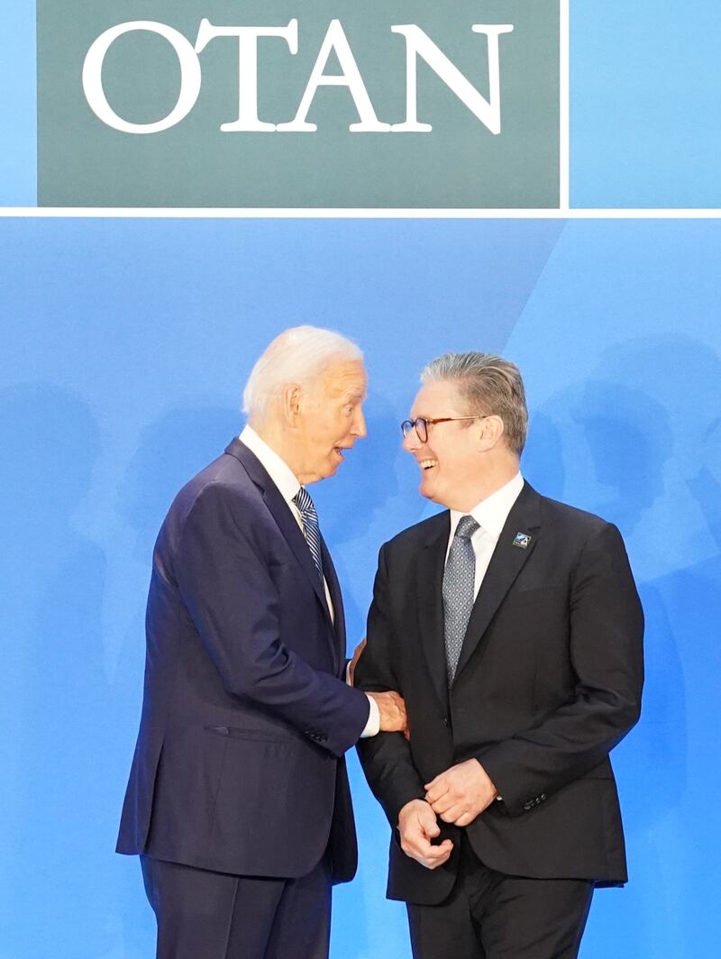 Prime Minister Sir Keir Starmer and US President Joe Biden at the Nato summit