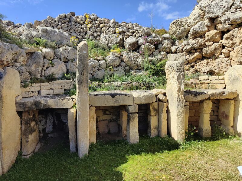 Within Gozo's prehistoric Ġgantija temple complex.