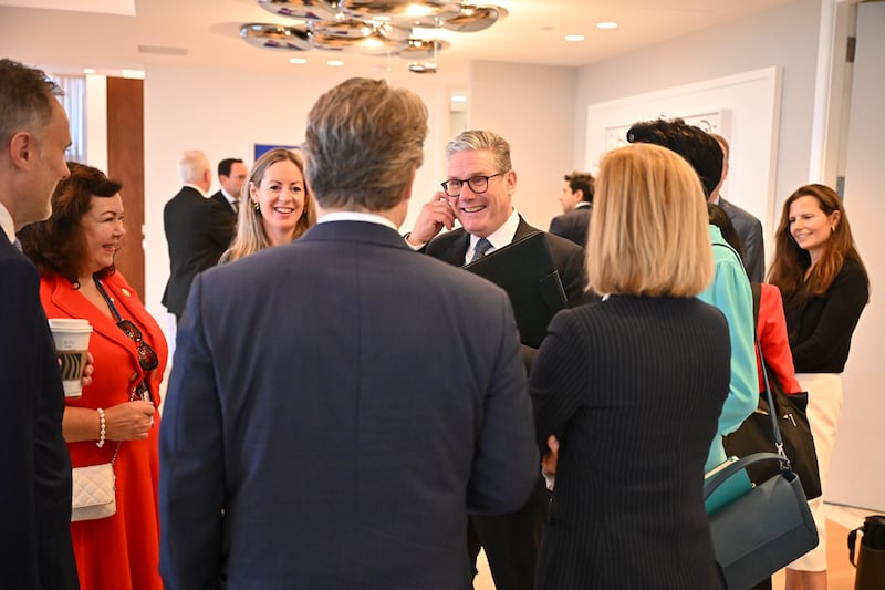 Sir Keir met business leaders at the consul general’s residence in New York