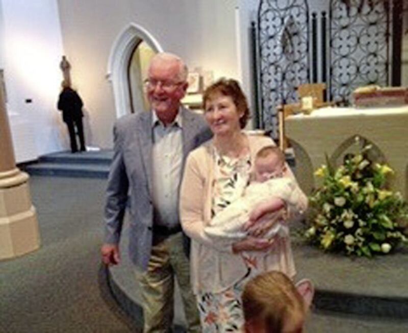 Jim and Philomena McGarry with Charlie, the youngest member of their family. Mother&#39;s Day tomorrow will be a very different experience as families maintain social distance during the coronavirus outbreak. 