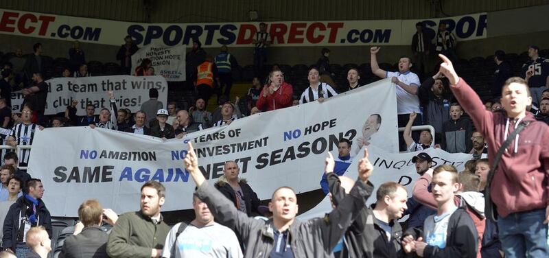 Newcastle fans protest against Mike Ashley&#39;s ownership of the club after the Geordies&#39; dice with relegation from the Premier League Picture: PA 