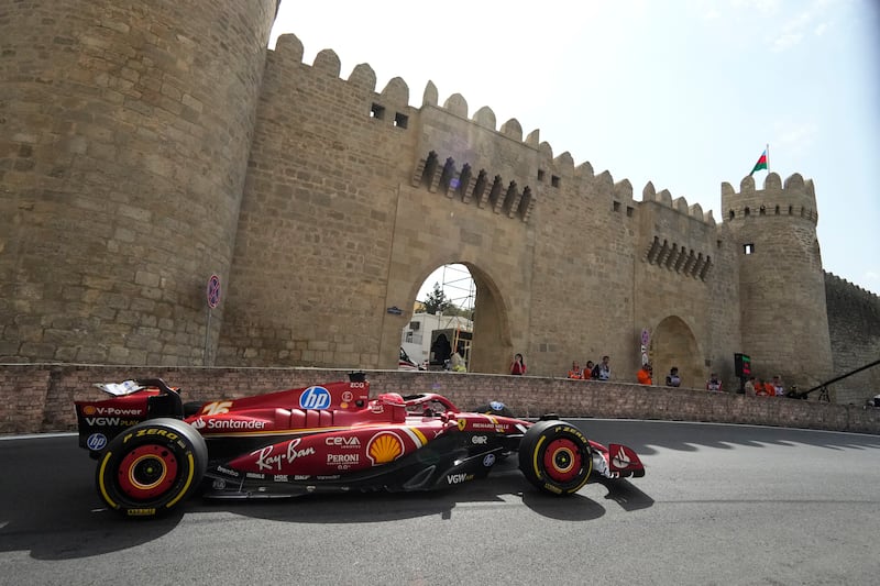 Charles Leclerc found the barriers in Baku (Sergei Grits/AP)