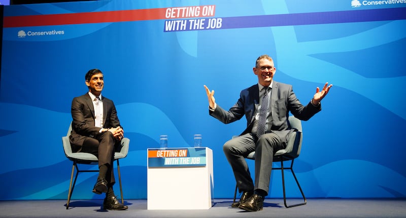 Paul Maynard, right, appeared on stage previously with then-chancellor Rishi Sunak