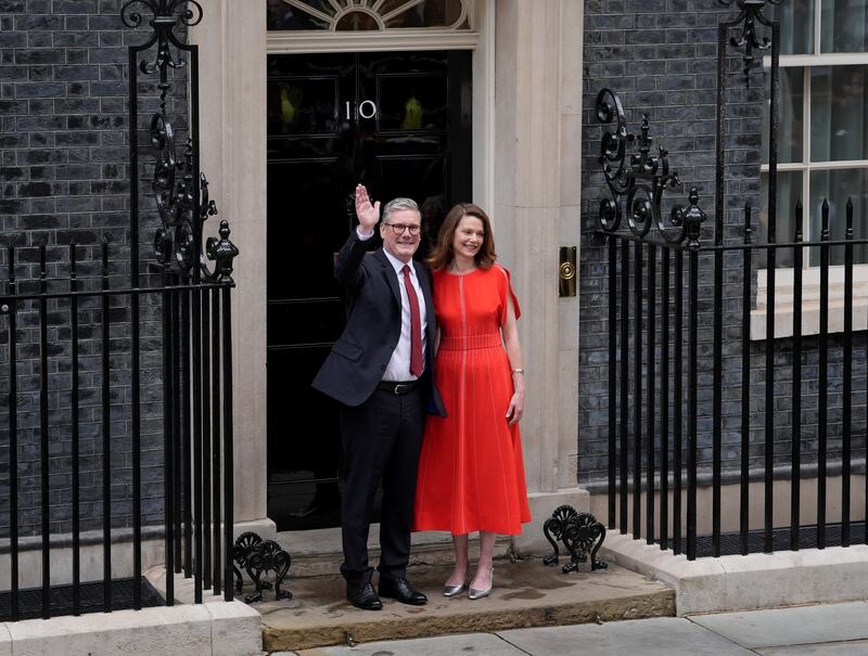 Sir Keir Starmer and his wife Victoria outside No 10 Downing Street