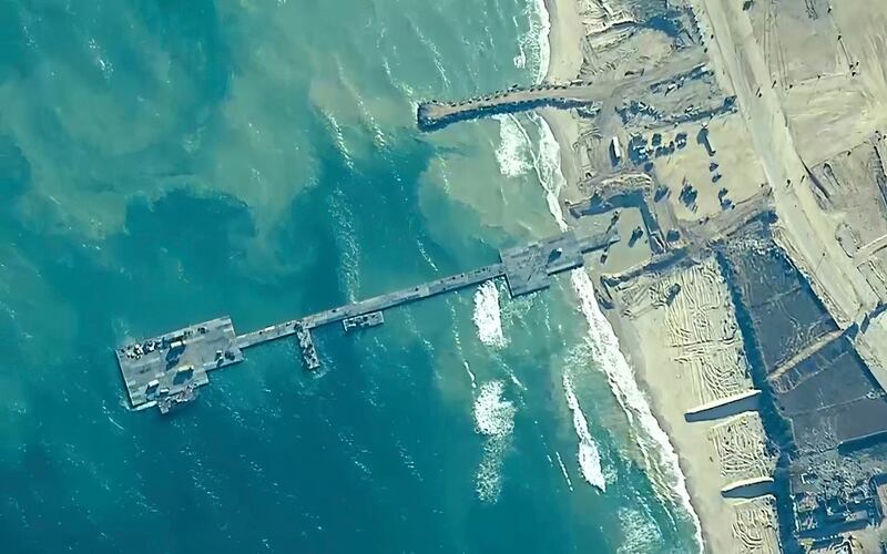 The pier on the coast of the Gaza Strip (US Central Command via AP)