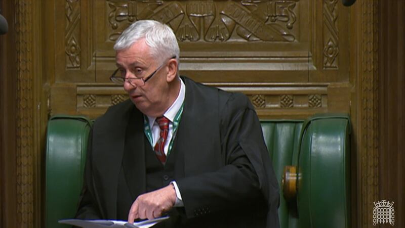 There was uproar in the chamber at Commons Speaker Sir Lindsay Hoyle’s decision to choose the Labour amendment for debate
