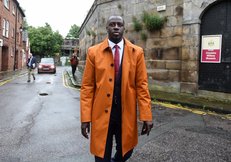 Manchester City footballer Benjamin Mendy leaves Chester Crown Court in July 2023 after being found not guilty of one count of rape and one of attempted rape