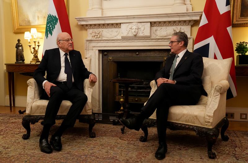 Prime Minister Sir Keir Starmer discussed the situation in the Middle East with his Lebanese counterpart Najib Mikati on Monday evening