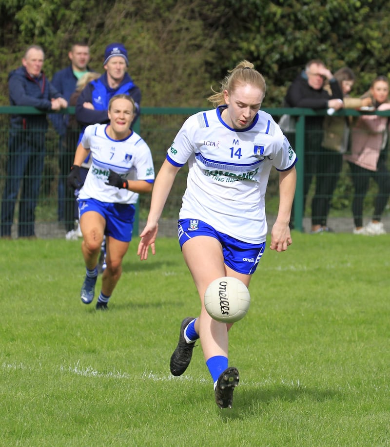 Leanne Maguire playing for Monaghan against Tyrone in this year’s TG4 Ulster Intermediate Football Championship semi-final at Éire Óg Na Mullai in Smithborough.